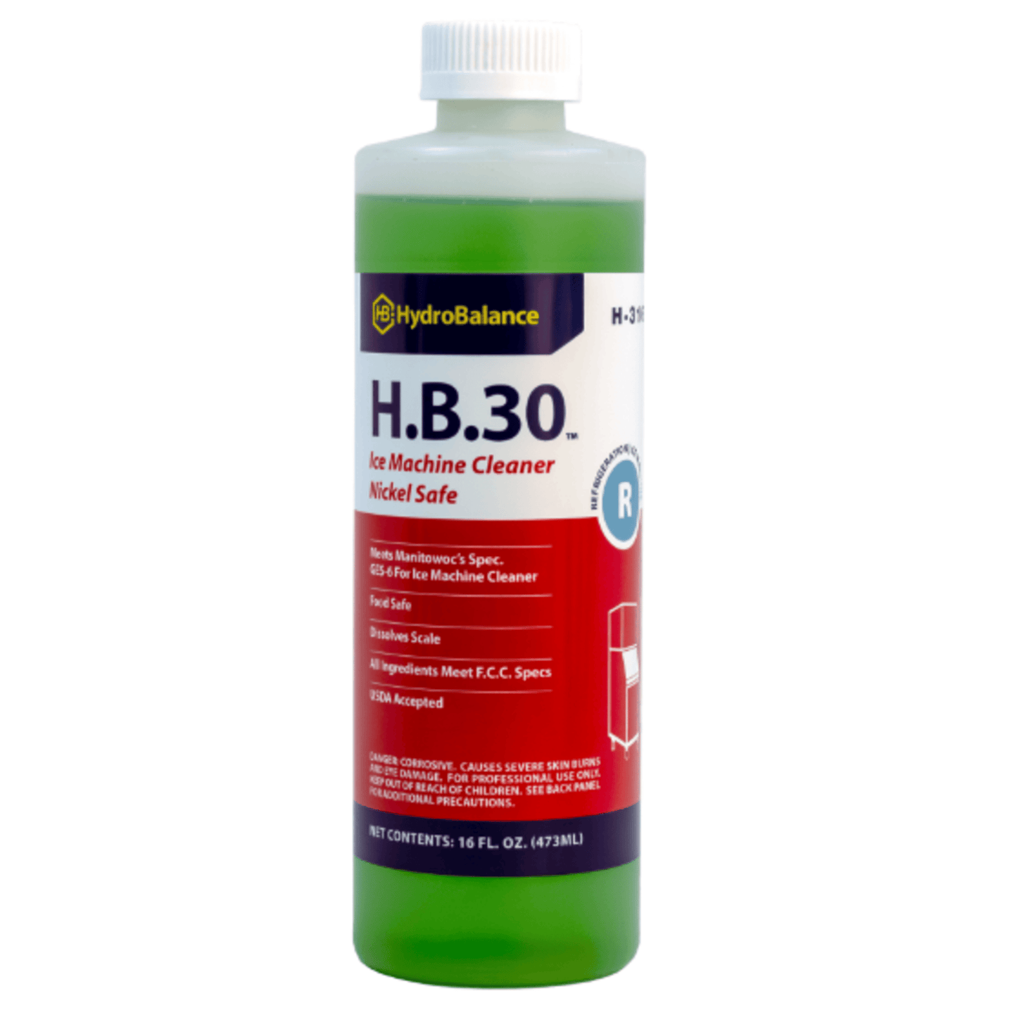 H-316 - HydroBalance - H.B. 30 Ice Machine Cleaner 16 fl oz Bottle, (12 PK)