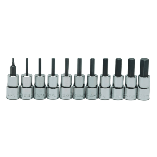 JHWWSM-11HRC - Williams - 11pc 1/4 Drive Shallow Socket Set, 6 Point