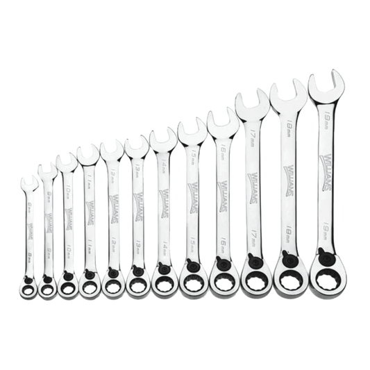 JHWMWS-12RC - Williams - 12pc Metric Reversible Ratcheting Combination Wrench Set