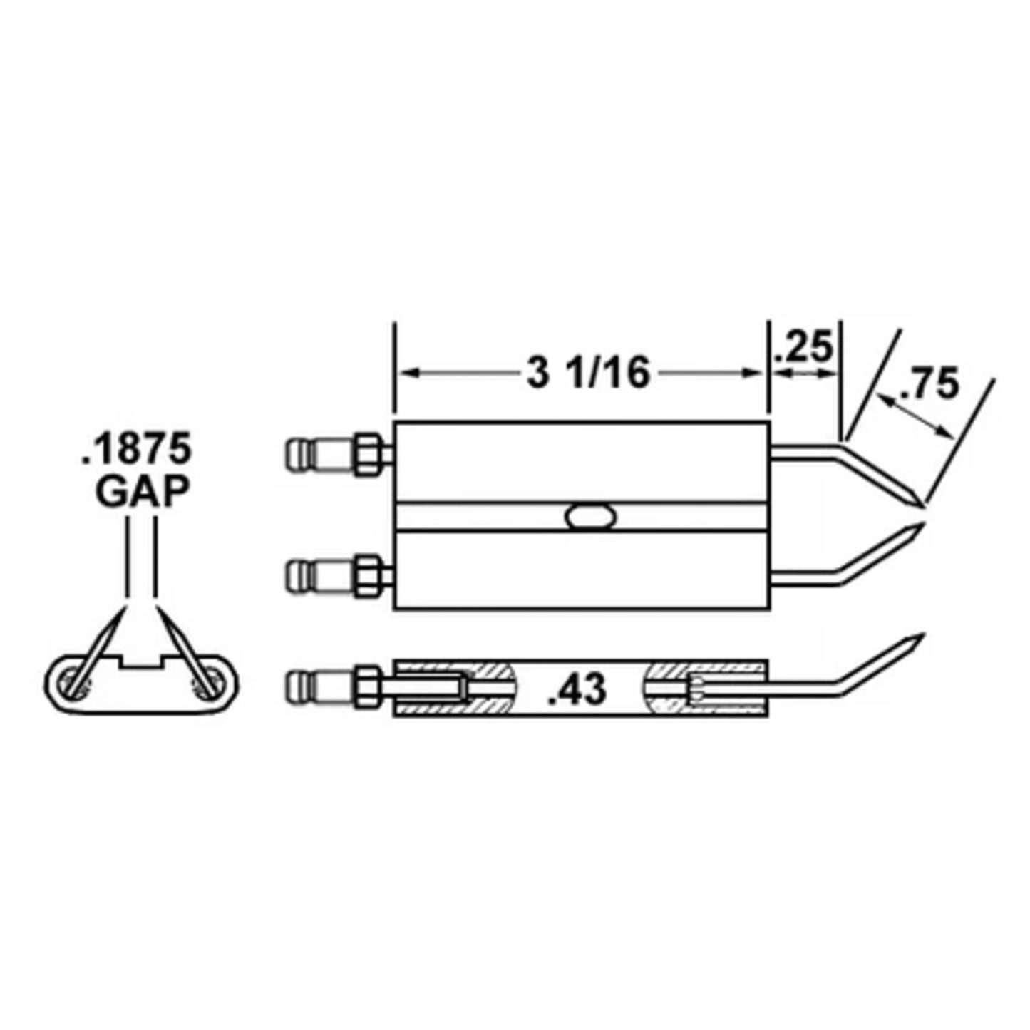 22243 - Crown - A8067 ELECTRODE 17290> A8067 S.T.JOHNSON (1EA)