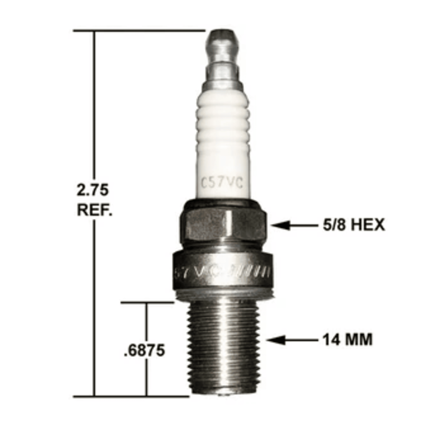 C57VC - Crown - CHAMPION SPARK PLUG 14 MM STRAIGHT THREAD  (1EA)