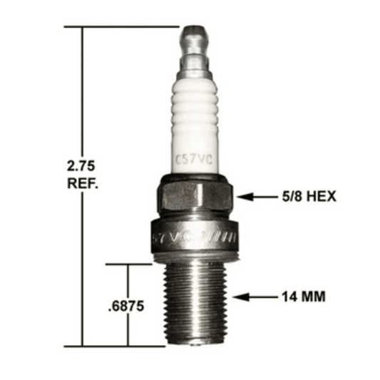 C57VC - Crown - CHAMPION SPARK PLUG 14 MM STRAIGHT THREAD  (1EA)
