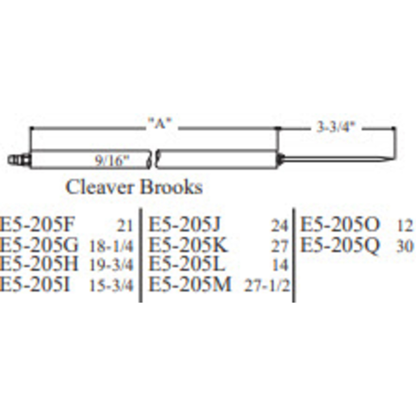 E5-205L-2PK - Westwood - 205L, Cleaver Brooks Electrode 2pk