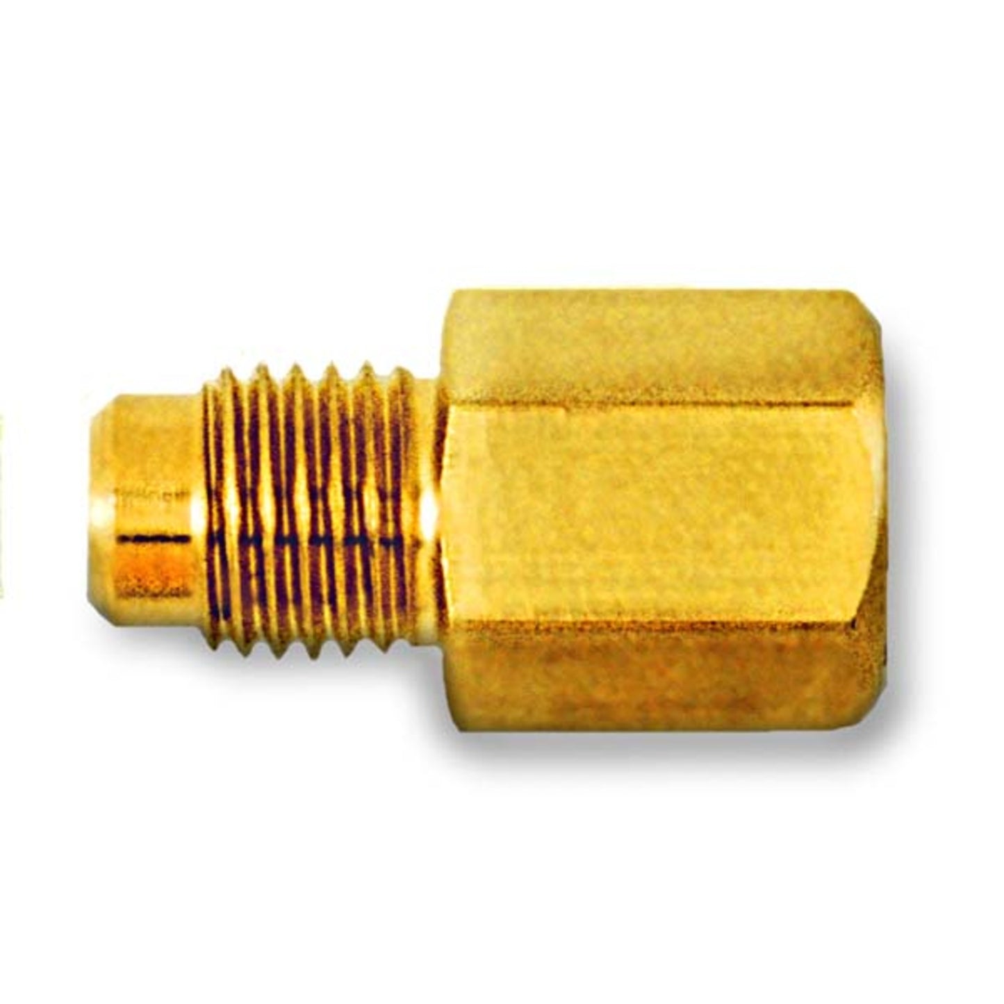 Access Valve adapter- 1/4" m. flare access w/ valve core x 1/4" f. flare w/ copper gasket 2PK - C&D