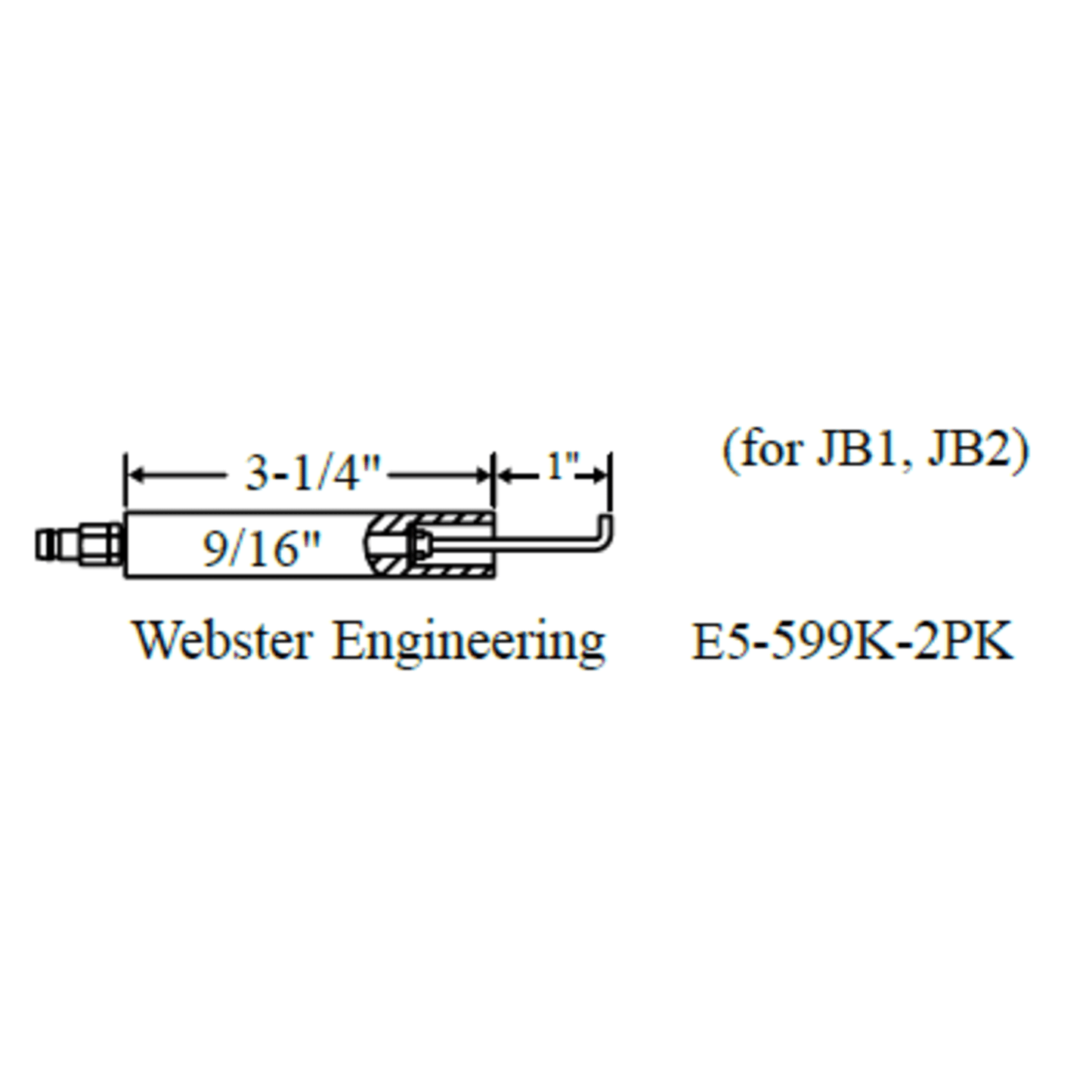 E5-599K-2PK - Westwood - 599K, Webster Eng. Electrode for JB1, JB2 2pk