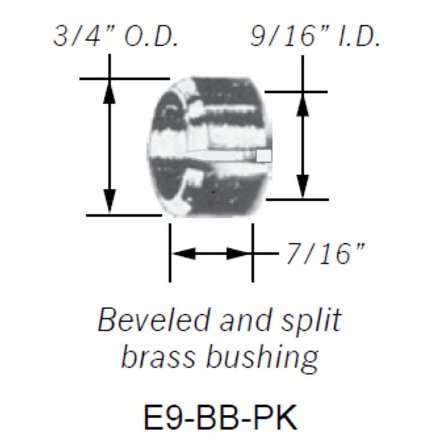 E9-BB-PK - Westwood - RAJAH BB 9/16” X 3/4” brass bushing 10pk