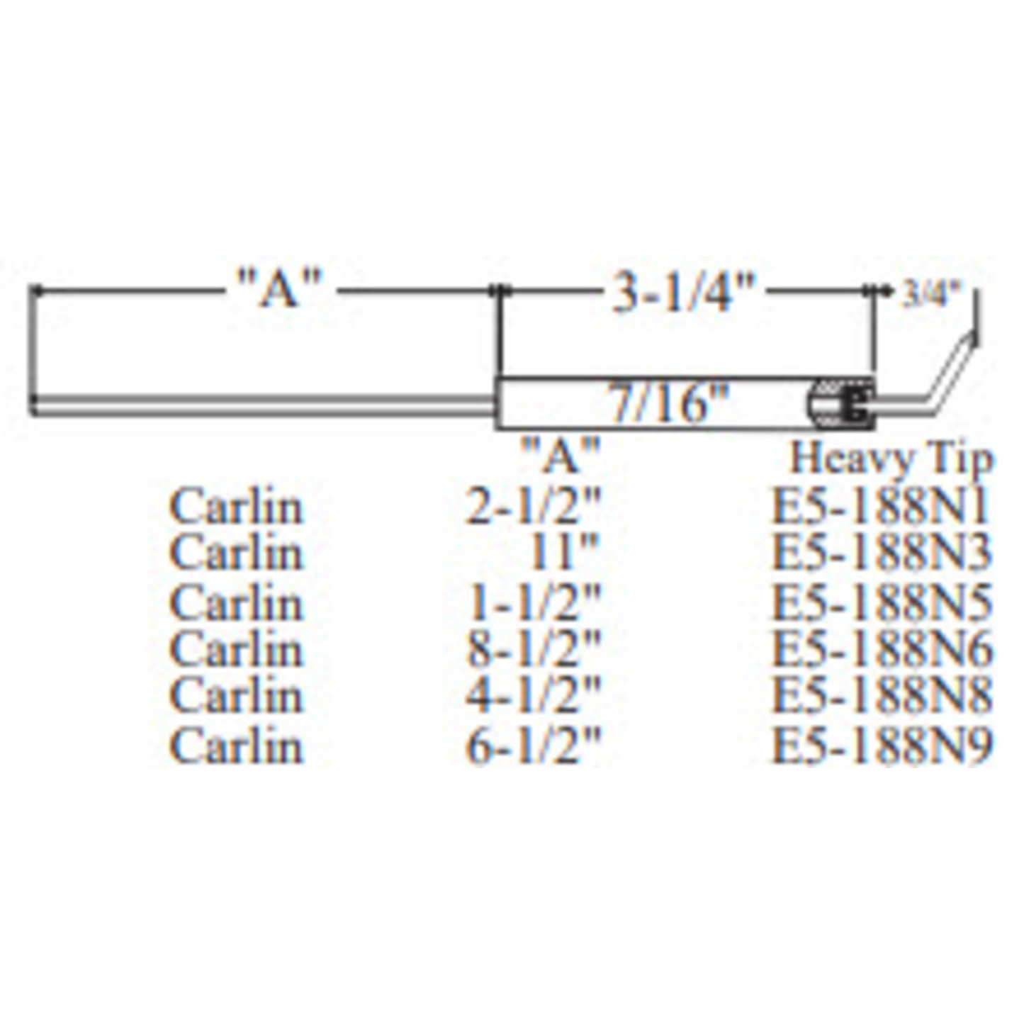 E5-188N8-2PK - Westwood - 188N8, Carlin Electrode 2pk