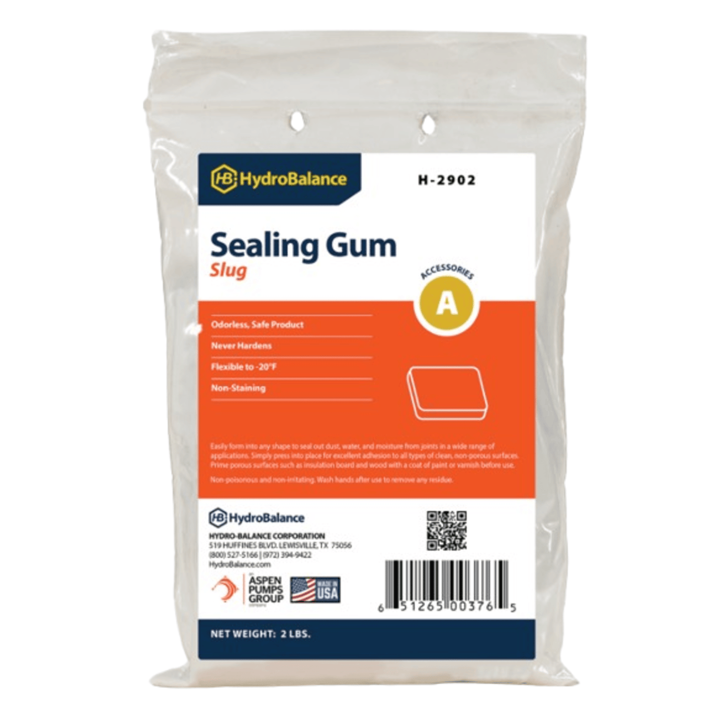 H-2902 - HydroBalance - Sealing Gum Slugs 2 Pound Slug, (24 PK)