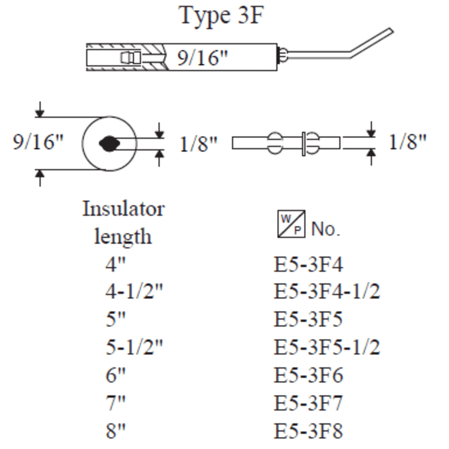 E5-3F4-2PK - Westwood - Type 3F Electrode, 4” 2pk