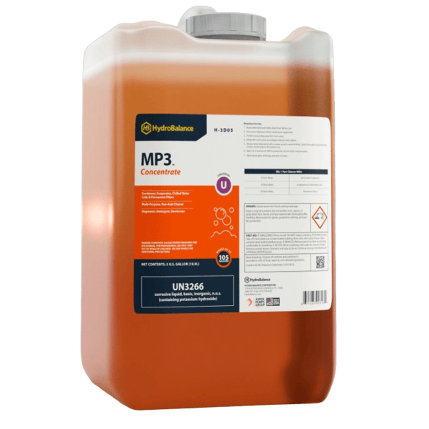 HydroBalance H-3D05, MP3 Concentrated Cleaner 5-Gal Plastic Pail