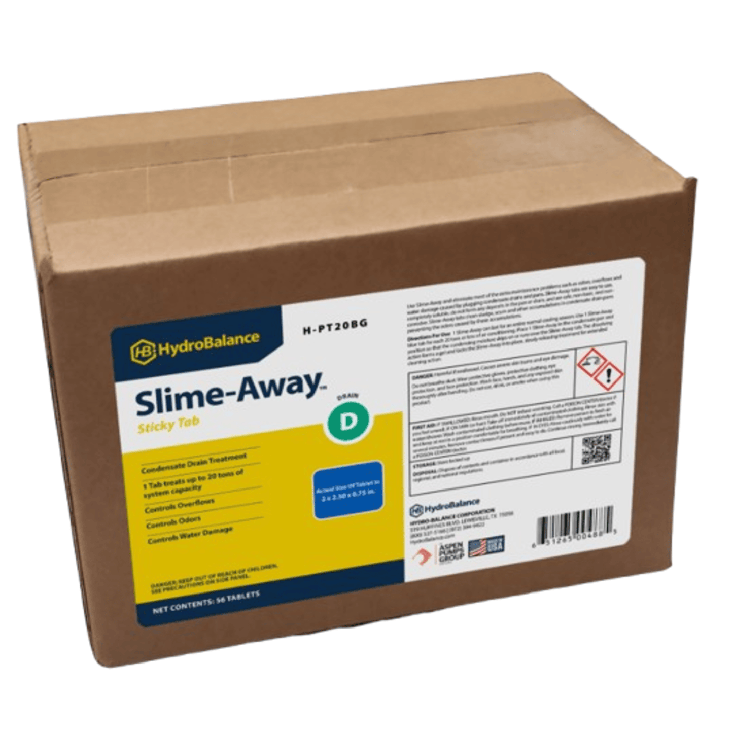 HydroBalance H-PT20BG, Slime-Away Sticky Tab (Blue) 20-Ton Tab, Bulk-Pk, 56 EA/CS