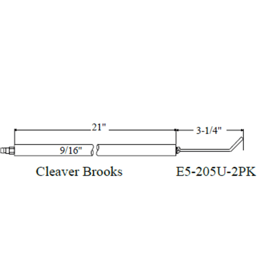 E5-205U-2PK - Westwood - 205U, Cleaver Brooks Electrode 2pk