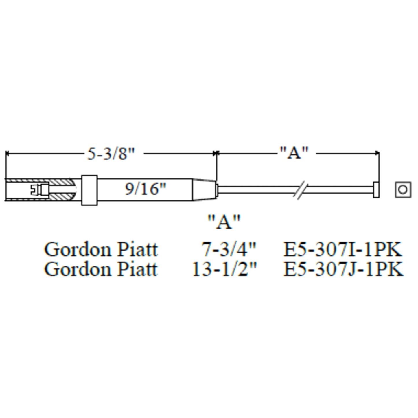 E5-307J-1PK - Westwood - 307J, Gordon Piatt Electrode 1pk