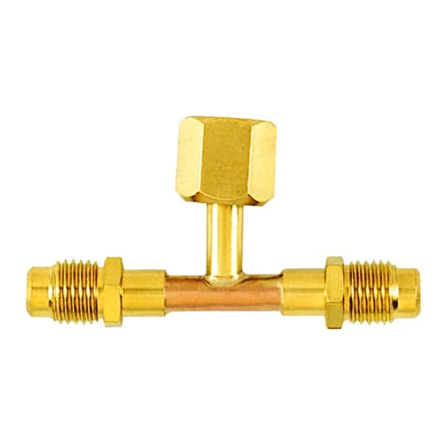 Access Valve 1/4" m. flare access x 1/4" m. flare access x 1/4" f. and one valve core 2PK - C&D