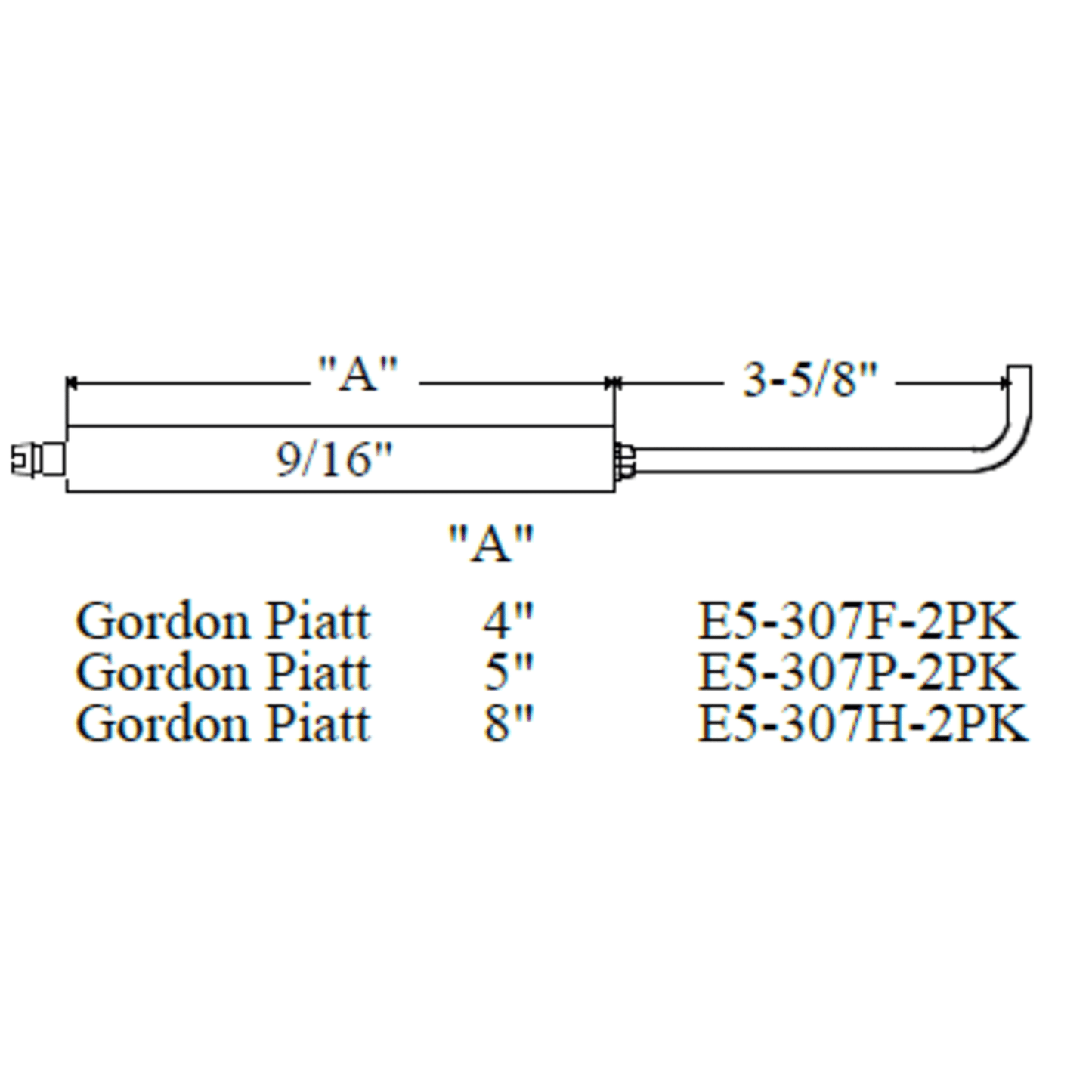 E5-307H-2PK - Westwood - 307H, Gordon Piatt Electrode 2pk