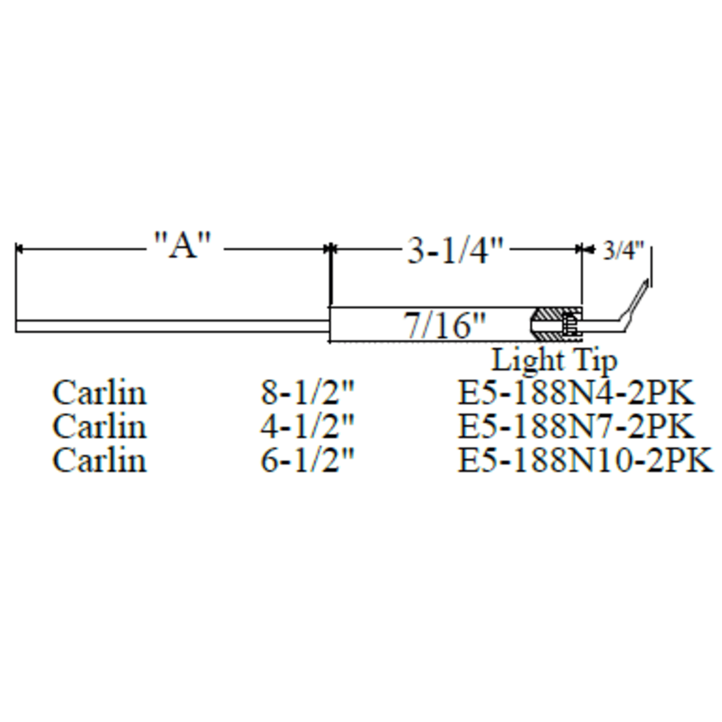 E5-188N10-2PK - Westwood - 188N10, Carlin Electrode 2pk