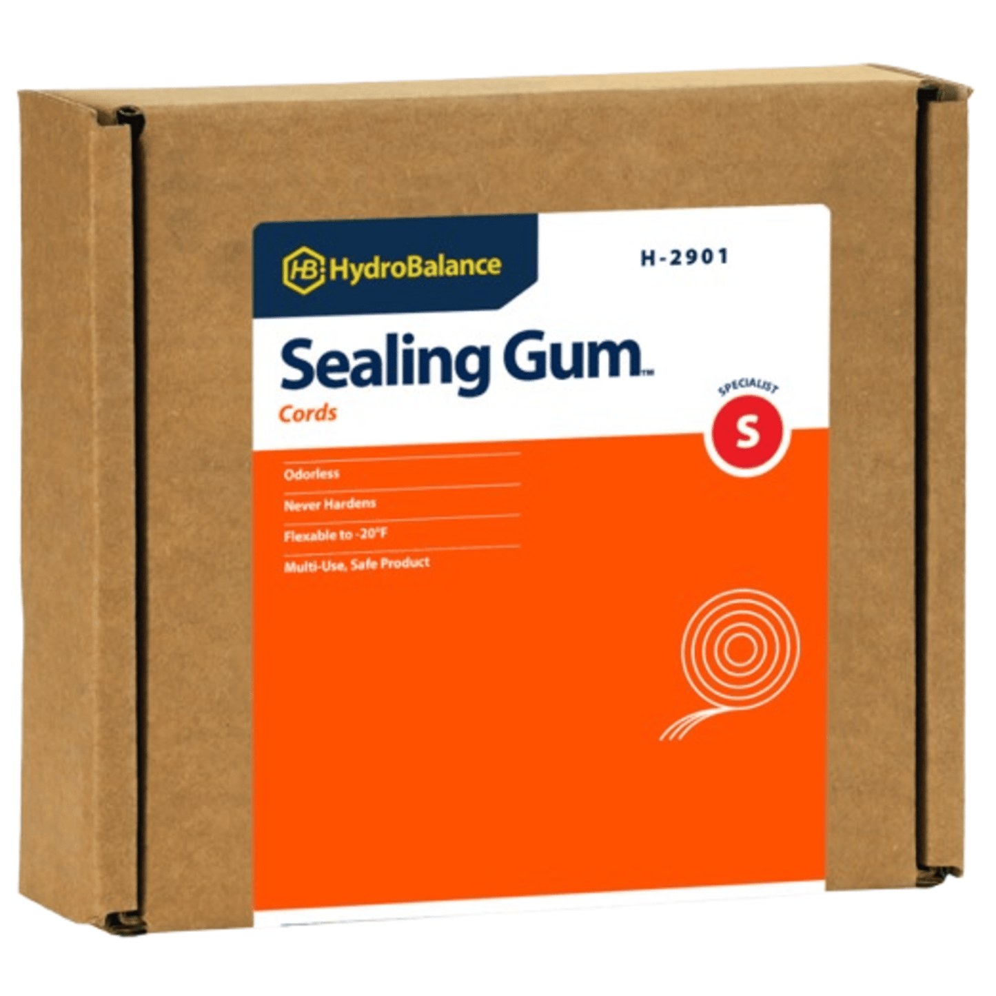 H-2901 - HydroBalance - Sealing Gum Cords 3/8" Bead x 25' Roll, (12 PK)