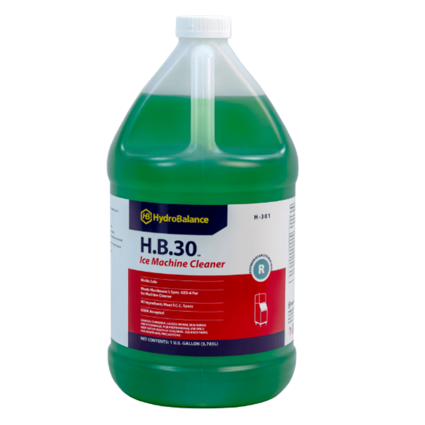 HydroBalance H-301, H.B. 30 Ice Machine Cleaner 1 Gal Bottle, 4 GL/CS