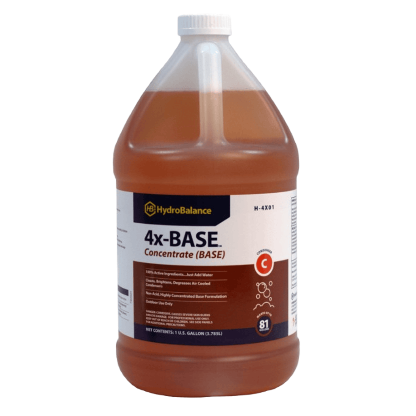 HydroBalance H-4X01, 4X BASE Coil Cleaner 1 Gal Bottle, 4 GL/CS