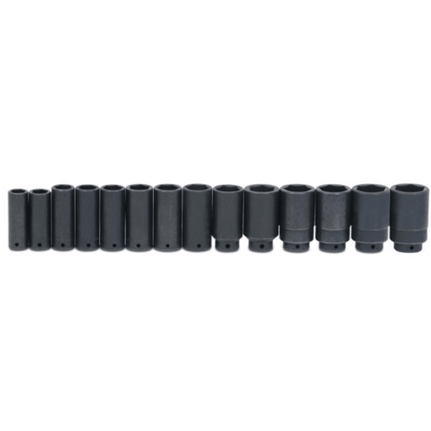 Williams WS1414RC, 1/2" Drive Deep Impact Socket Set, 6-Point 14pc Set on Rail and Clips