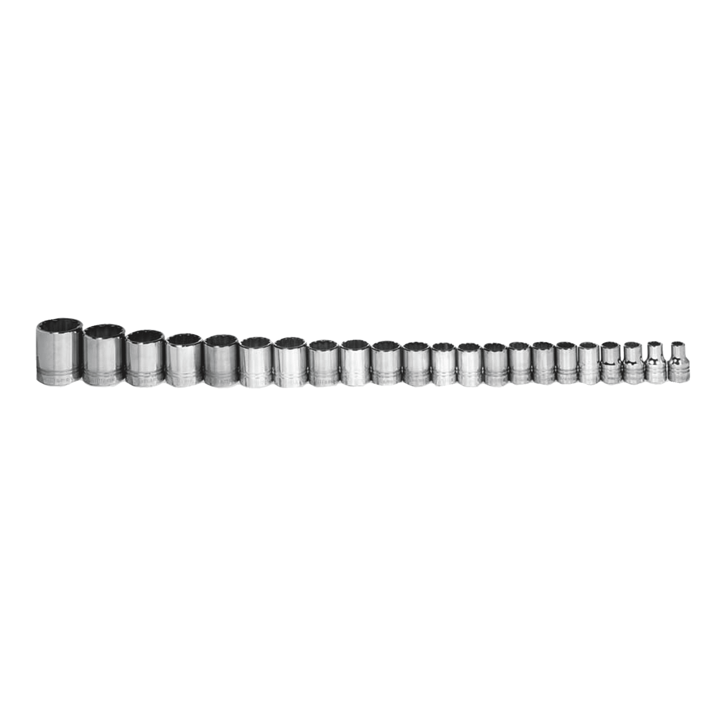 JHWMSB-20RC - Williams - 20 pc 3/8" Drive 12-Point Metric Shallow Socket Set on Rail and Clips