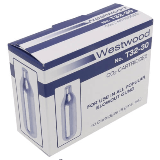 Westwood T32-30, CO2 Cartridges, boxed, pkg. of 10