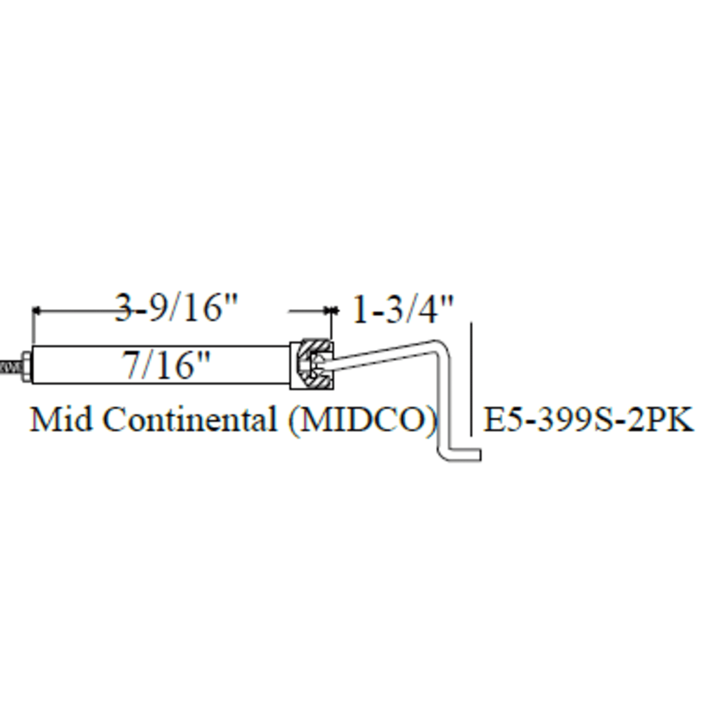 E5-399S-2PK - Westwood - 399S Mid Continential Flame Rod 2pk