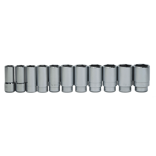JHWWSHD11HRC - Williams - 11pc 3/4" Drive 6-Point SAE Deep Socket Set on Rail and Clips
