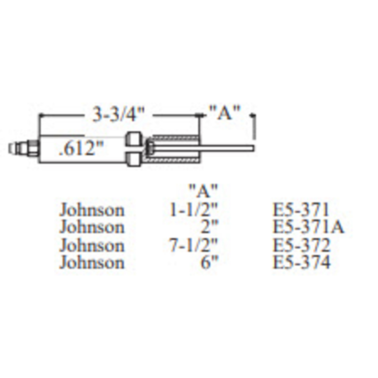 E5-371A-1PK - Westwood - 371A, Johnson Electrode 1pk