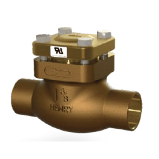 205-1-5/8 - Henry - 1-5/8 ODS - 41.275mm - Brass Globe Type for Discharge Line - Check Valve