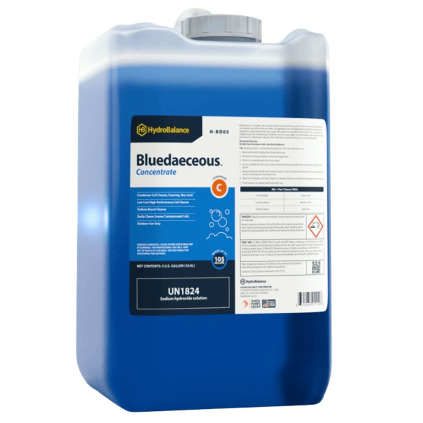 HydroBalance H-BD05, Bluedaceous Cond.Coil Cleaner 5-Gal Plastic Pail