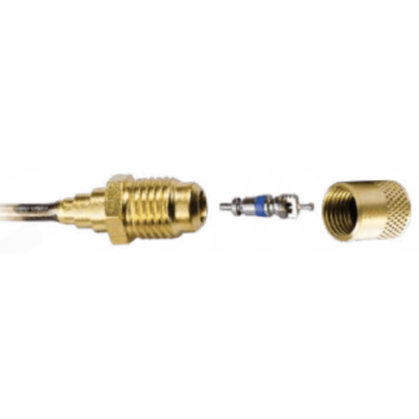CD8404/6 - C&D - 1/4" m. flare access fitting w/ 1/4" copper tube extension, CD2245 6PK