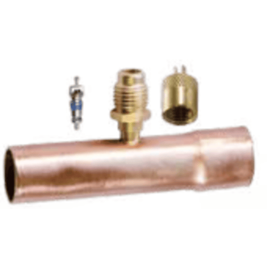 CD8428 - C&D - tee with 1/4" m. flare access on 5/8" OD x 3" copper tube, CD2250 1EA