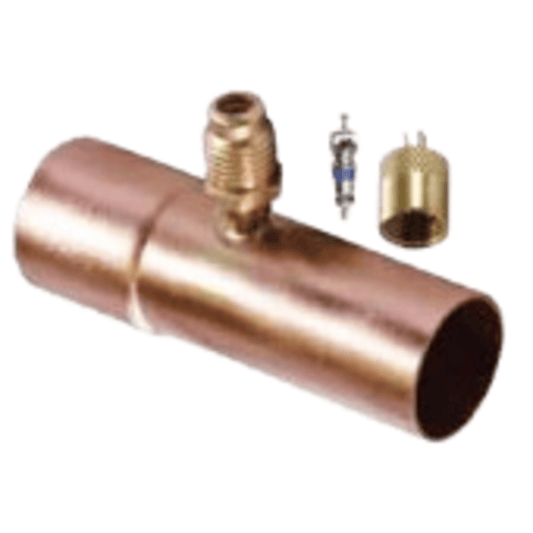 CD8431 - C&D - tee with 1/4" m. flare access on 7/8" OD x 3" copper tube, CD2250 1EA