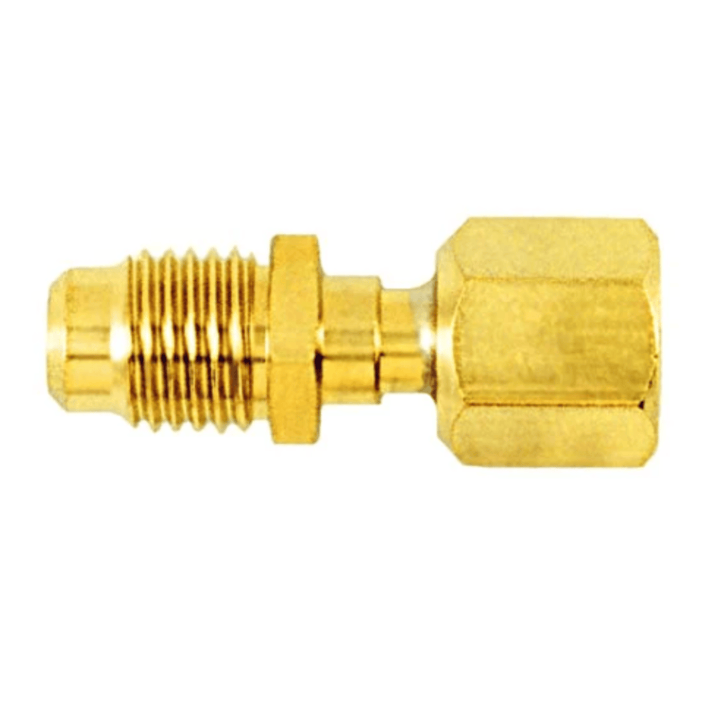 Access Valve adapter - 1/4" m. flare access x 1/4" f. flare with gasket (no swivel) 2PK - C&D