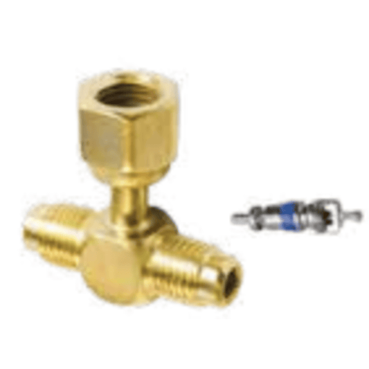 CD9603/2 - C&D - 1/4" m. flare access x 1/4" m. flare access x 1/4" f. , one valve core 2PK