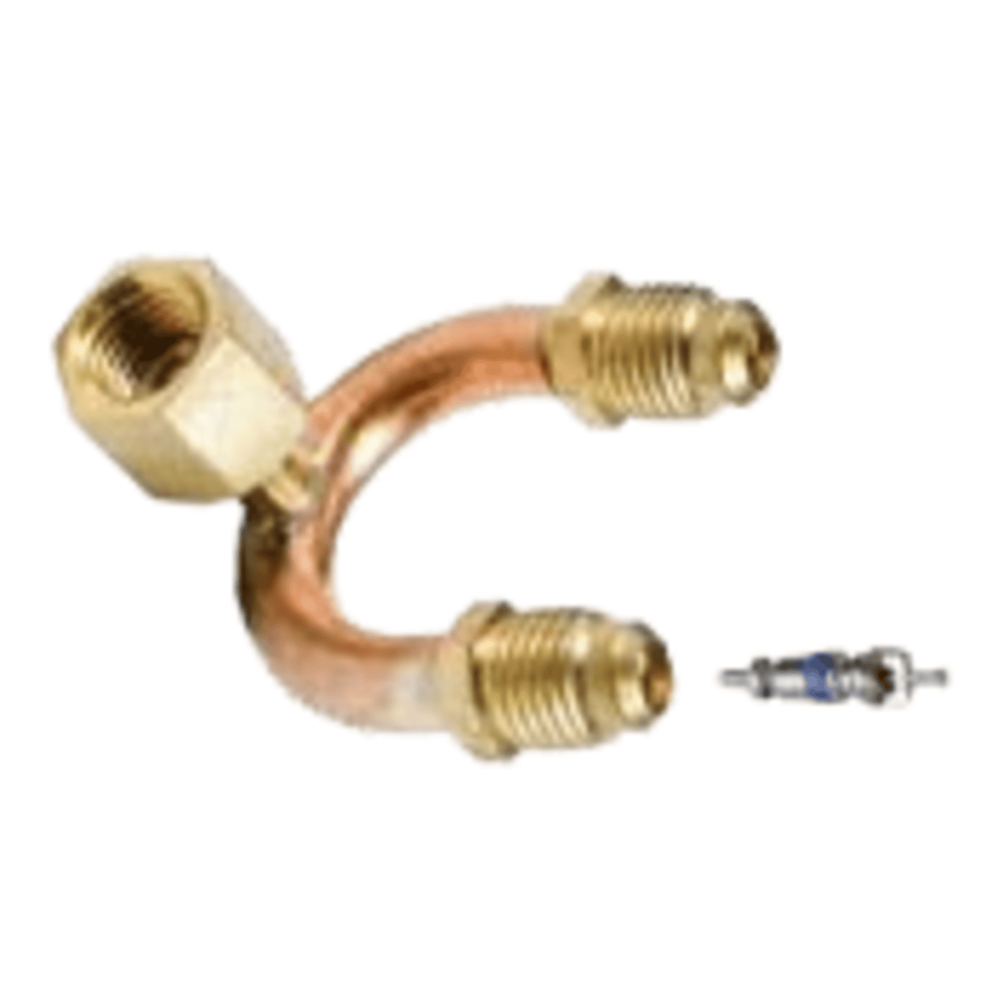 CD9640 - C&D - two 1/4" m. flare access fittings on ends of u-shaped copper tube 1EA