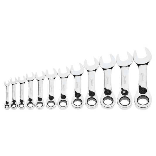 JHWMWS-12RCS - Williams - 12pc Metric Stubby Reversible Ratcheting Combination Wrench Set