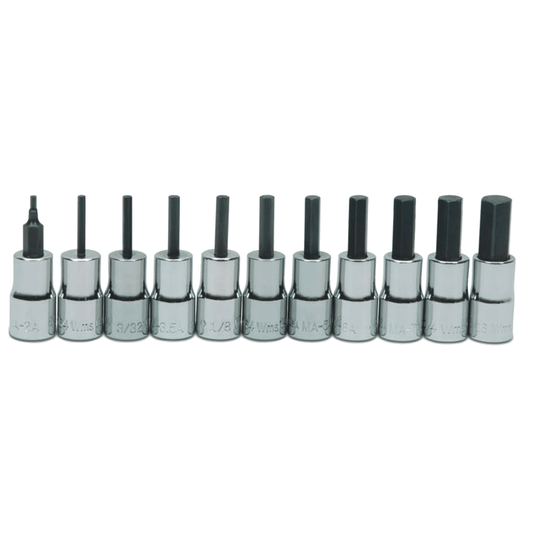 JHWWSM-11TRC - Williams - 11pc 1/4" Drive SAE Bit Standard Hex Bit Socket Set on Rail and Clips