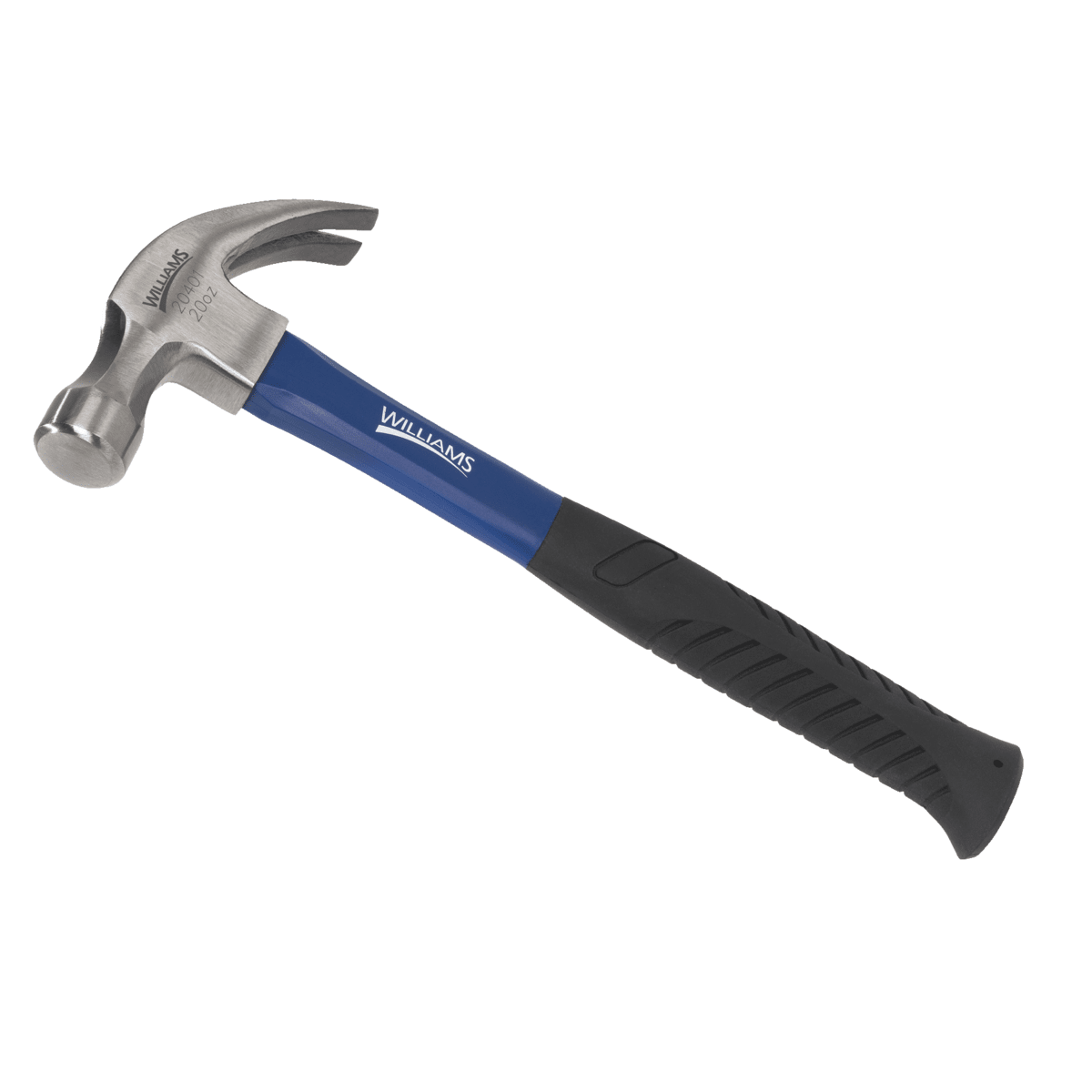 JHW20401 - Williams - 20401, 20 oz Curved Claw Hammer with Fiberglass Handle