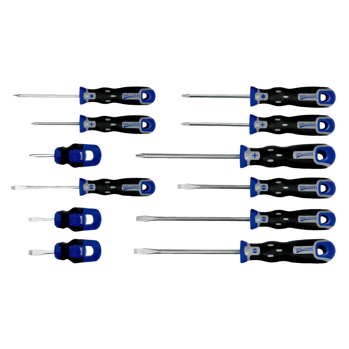Williams SUPERTORQUE™ Combo Screwdriver Set incl. 2 cabinet, 4 keystone, 4 Phillips & 2 Torx