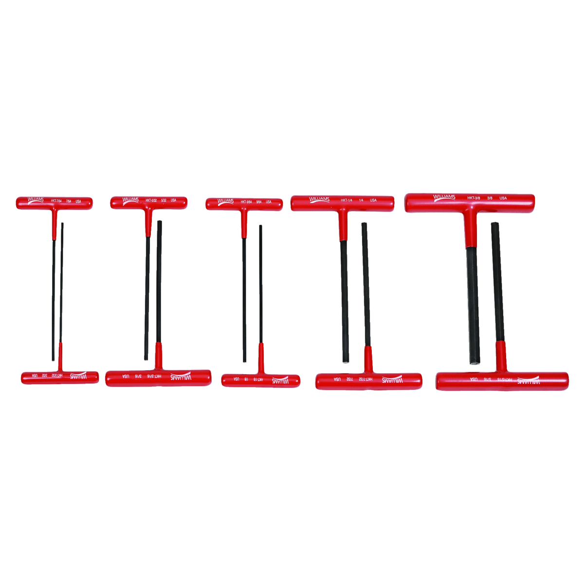 Williams WSHKT-10, 10pc SAE T-Handle Hex Drivers with Cushion Grip Handle Set