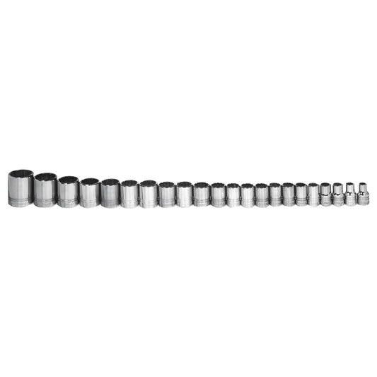JHWMSB-20HRC - Williams - 3/8 Drive Shallow Socket Set, 6 Point, Metric, 20 Piece
