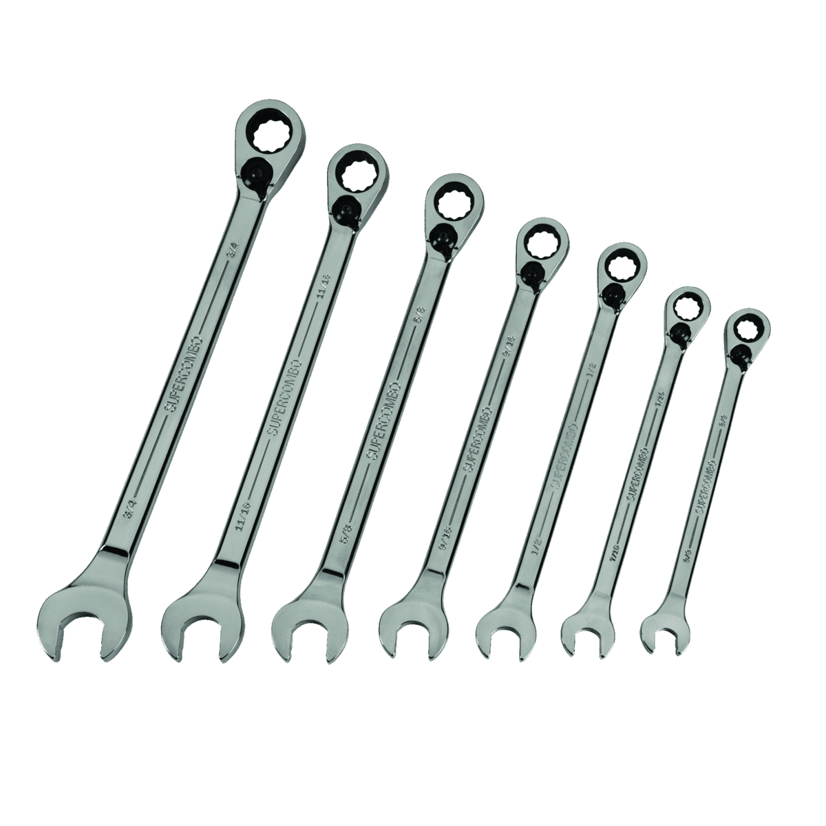 Williams WS1170RCU, 7 piece 12-Point SAE Reversible Ratcheting Combination Wrench