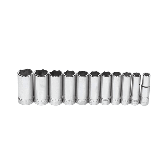 JHWWSSD11HRC - Williams - 11pc 1/2" Drive 6-Point SAE Deep Socket Set on Rail and Clips