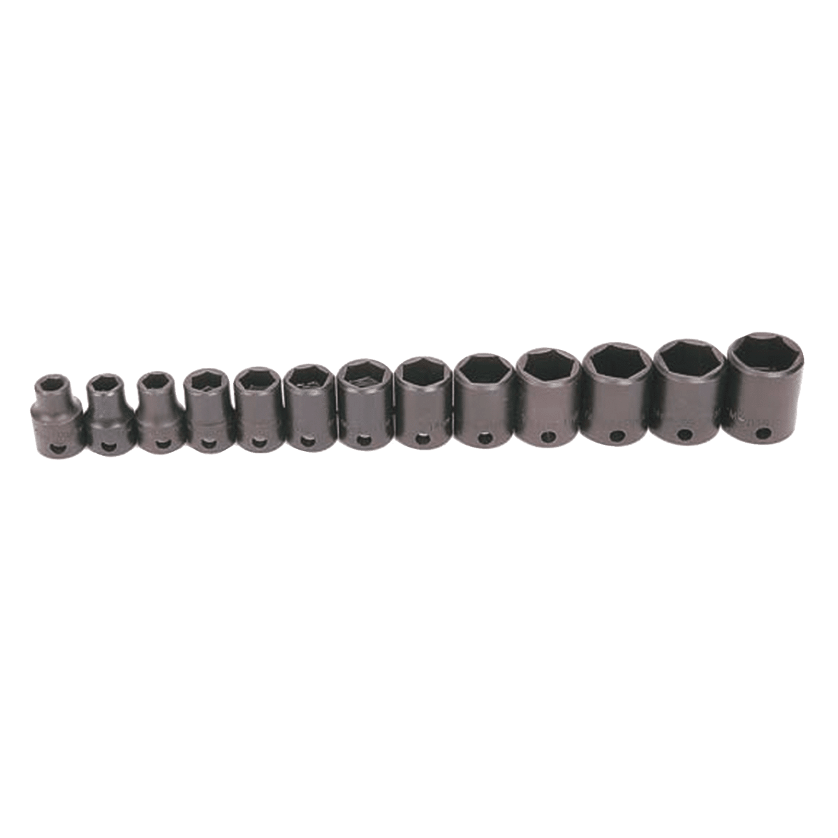 JHWMS-2-13H - Williams - 13 pc 3/8" Drive 6-Point Metric Shallow Socket Set on Rail and Clips