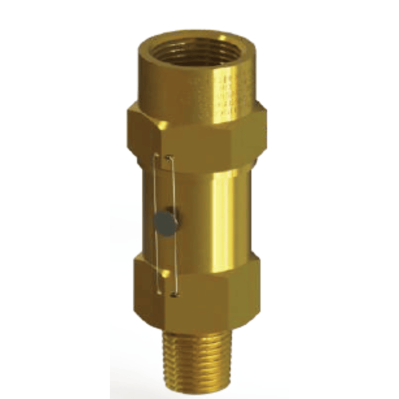 Henry Relief Valve, Brass Straight-Thru, 1" MPT inlet × 1" FPT outlet - 300PSIG