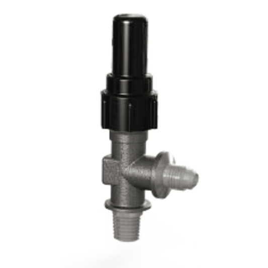 7761 - Henry - 1/4 MPT X 1/4 Flare - Steel Seal Cap Angle Shut-Off Valves