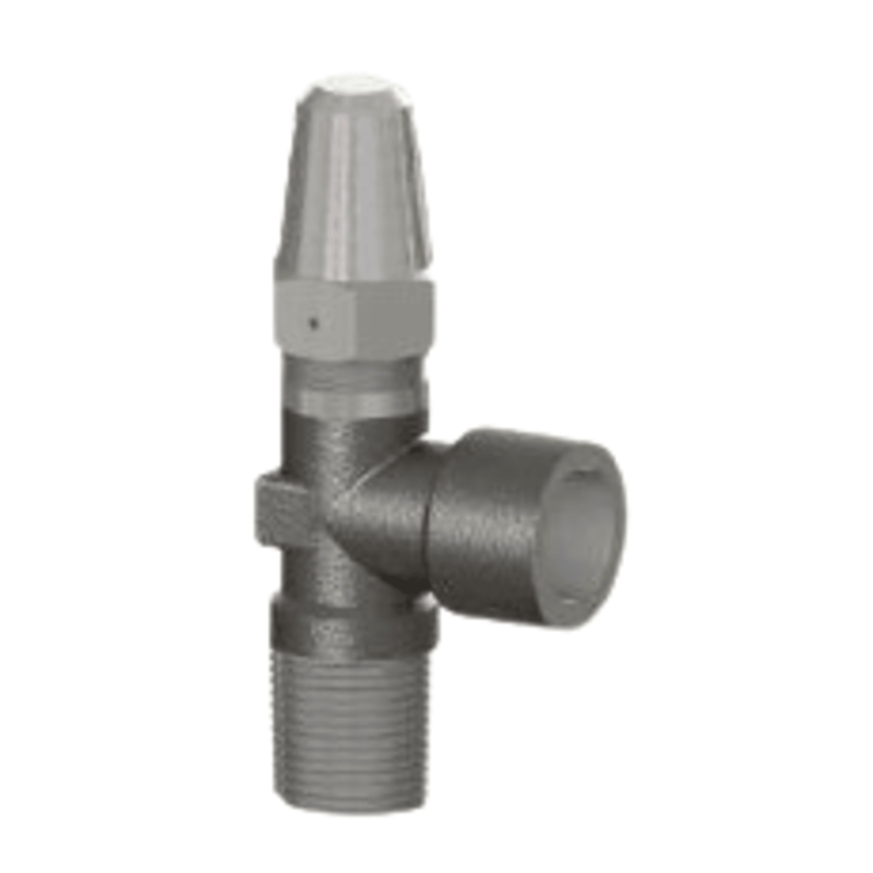 Henry Shut-Off Valve, Brass Seal Cap Angle, 1/2" MPT × 1/2" FPT