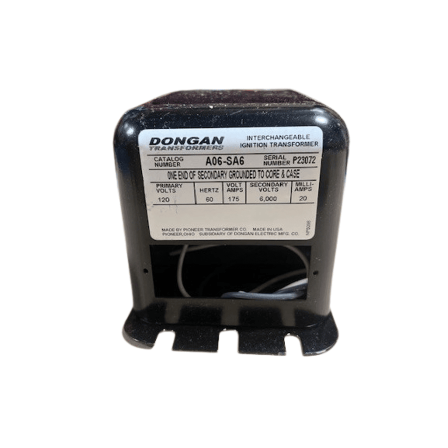 Dongan AO6-SA6,  Ignition Transformer, P120 S6000 END GRD